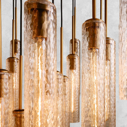 Colleena Hammered Glass Round Chandelier