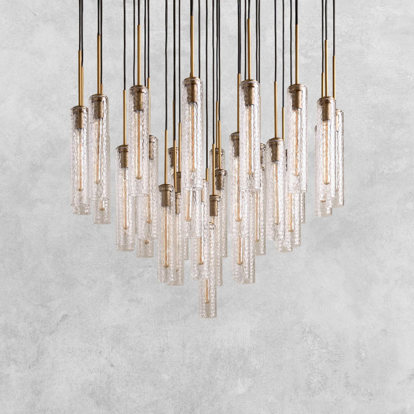 Colleena Hammered Glass Round Chandelier