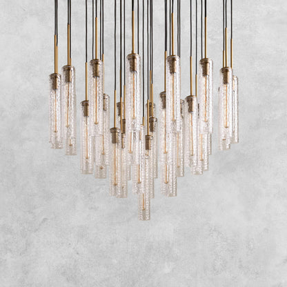 Colleena Hammered Glass Round Chandelier