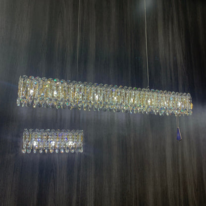 Light Luxury Crystal Beads Drum Collection Flush Mounted/Rectangle/Round Chandelier