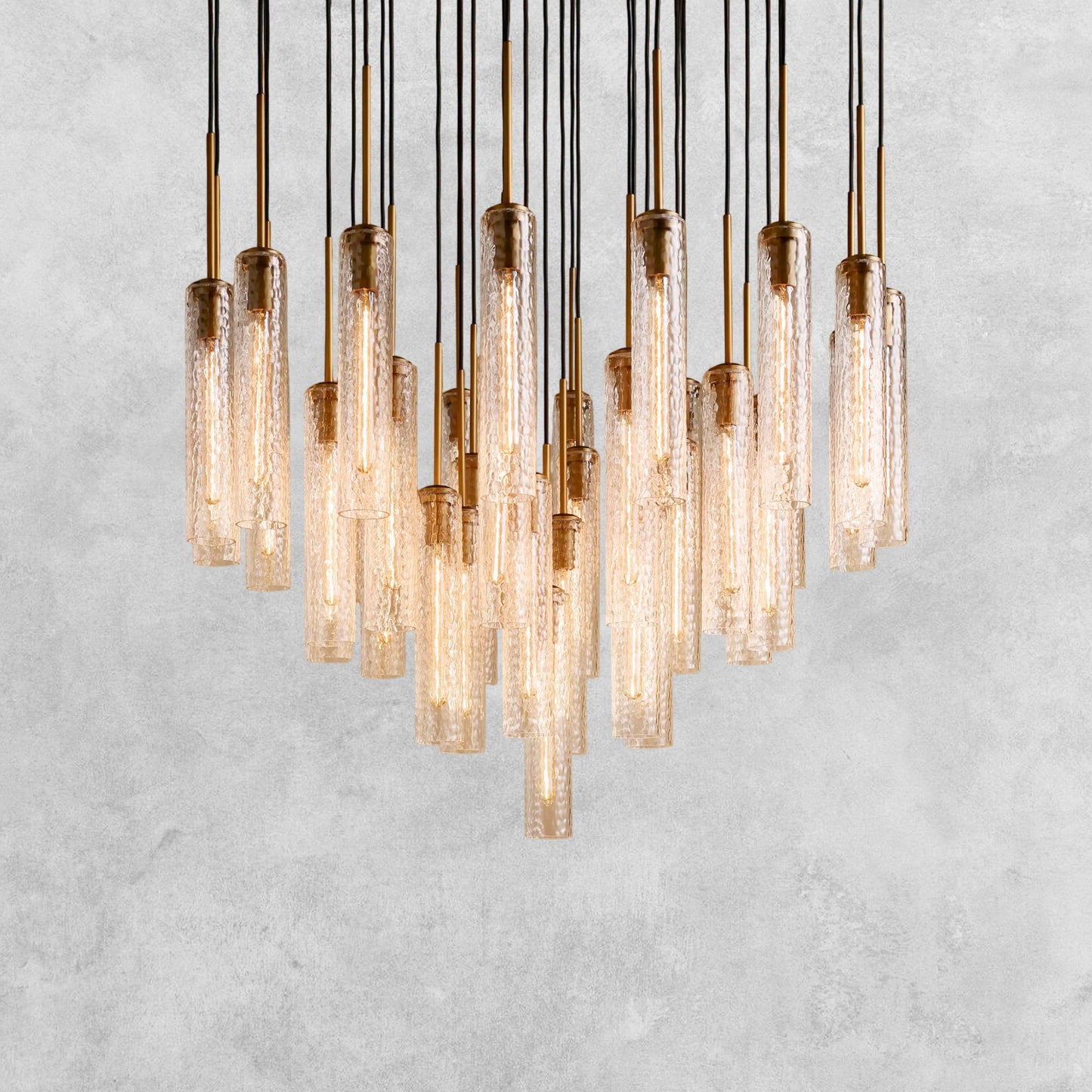 Colleena Hammered Glass Round Chandelier