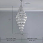 Chrome Extra Large Crystal Chandelier for Foyer Staircase Living Room Entrance Ceiling Light Fixture In Silver