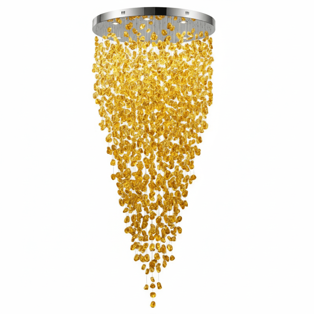 Crystal Stone Crystal Spiral Chandelier