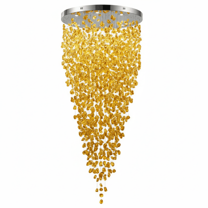 Crystal Stone Crystal Spiral Chandelier