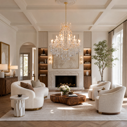 24-Light Clip Plate Chandelier D90 - Gold