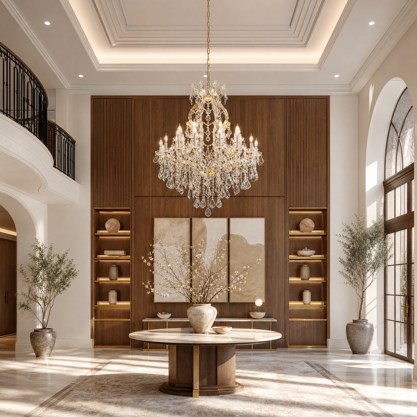 24-Light Clip Plate Chandelier D90 - Gold