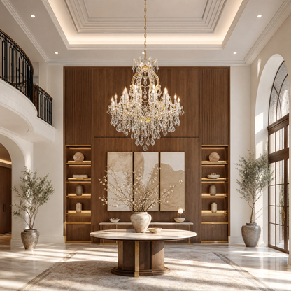 24-Light Clip Plate Chandelier D90 - Gold