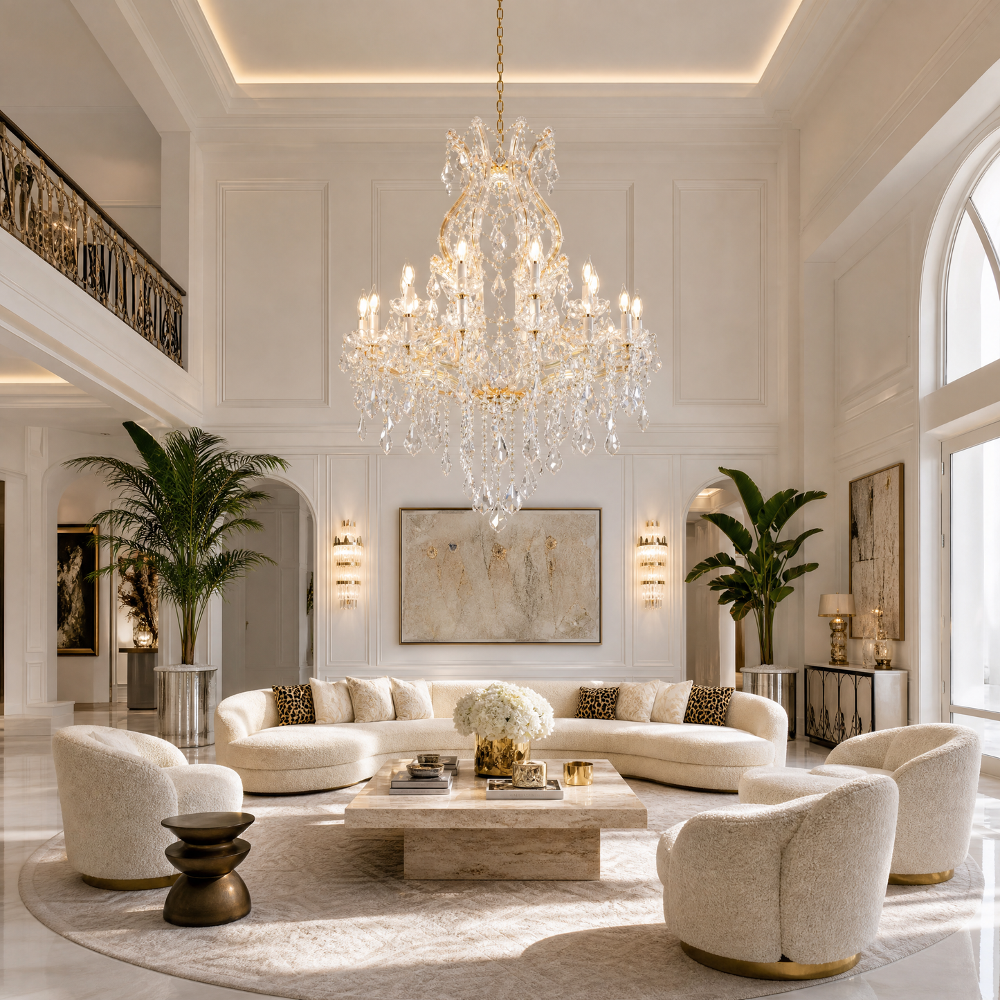 24-Light Clip Plate Chandelier D90 - Gold