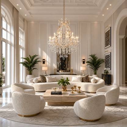 24-Light Clip Plate Chandelier D90 - Gold
