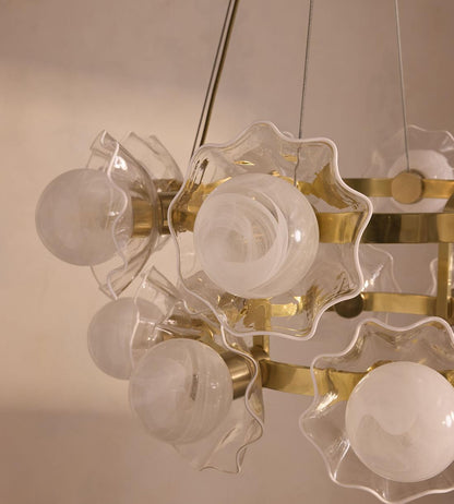 Holly Glass Chandelier 32"W