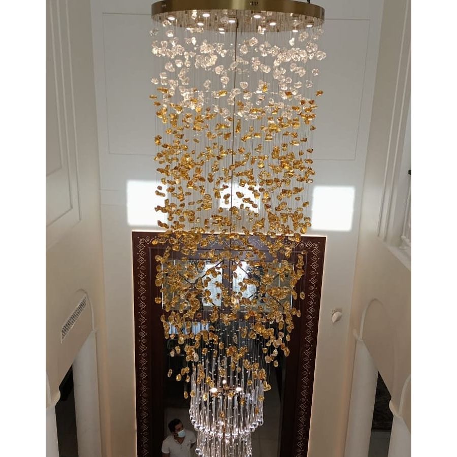Rainfall Glass Gem Stone Chandelier