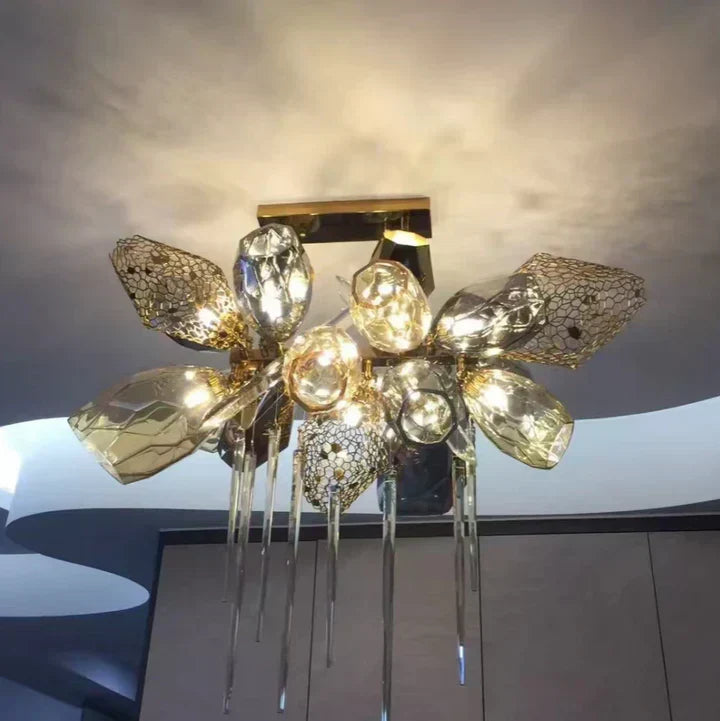 Modern Wine Glass Shape Chandelier Italian Light Luxury Light Fixture for Dining Room/Living Room