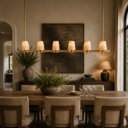 Parenlace Fabric Shade Linear Chandelier