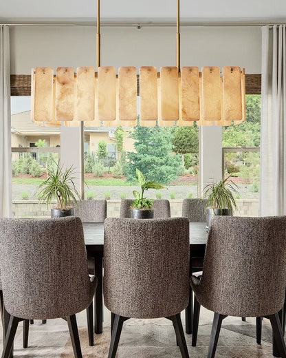 Calociato Onyx Rectangular Chandelier, Chandelier for Dining Room