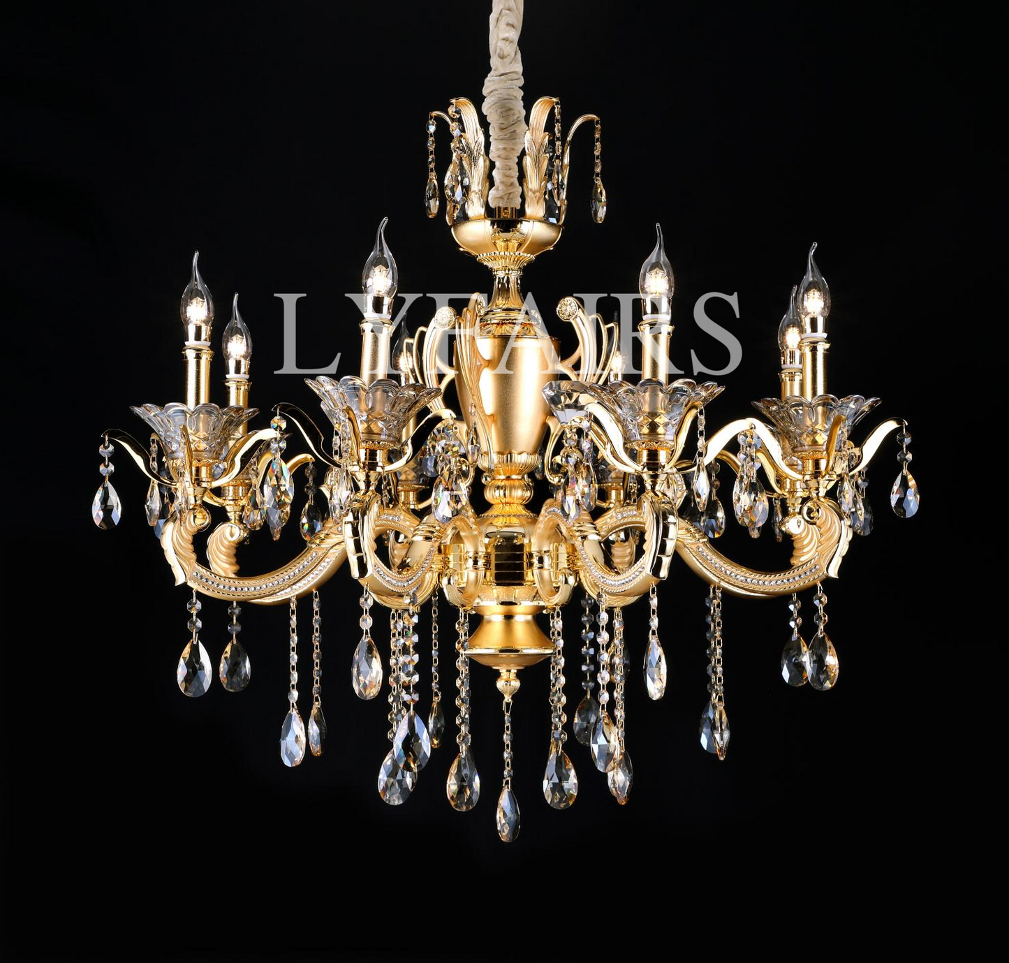 Royal Baroque Revival Vintage Chandelier Series with Waterfall Crystal