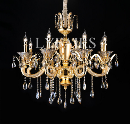 Royal Baroque Revival Vintage Chandelier Series with Waterfall Crystal