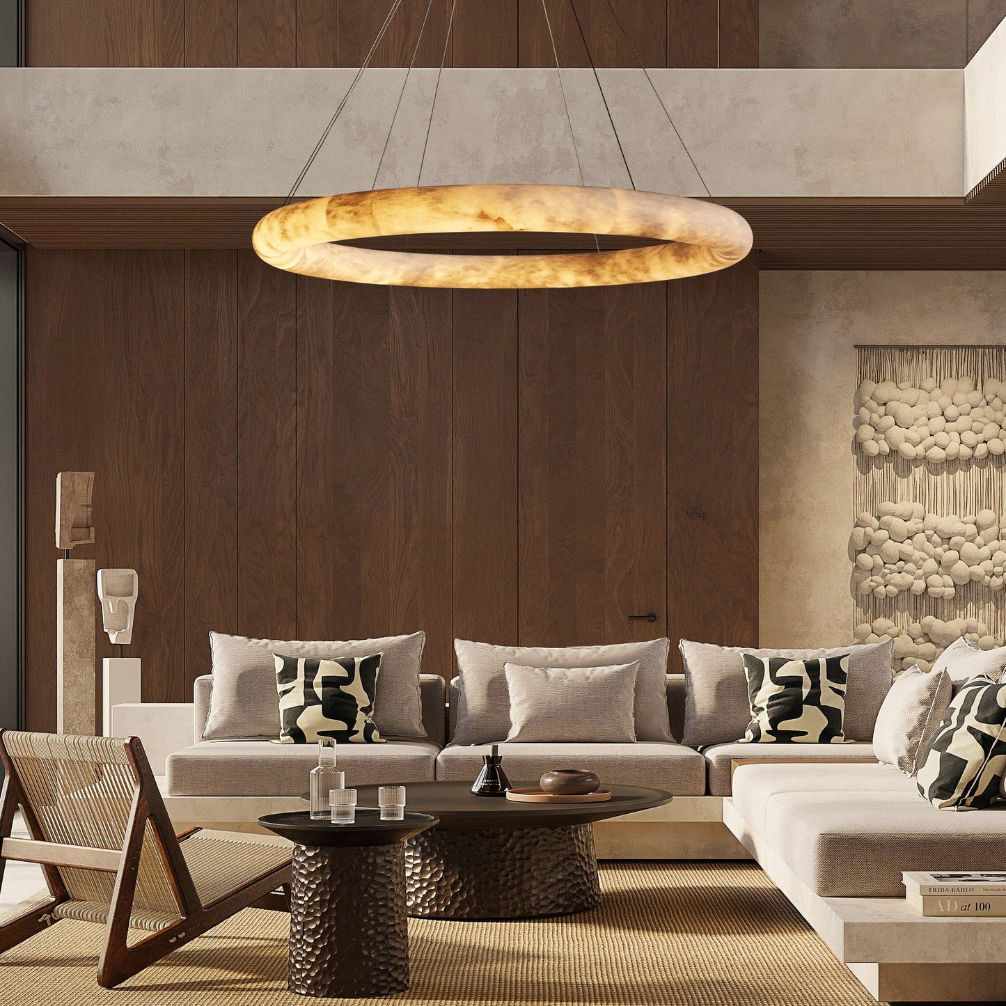 Halima Halo Alabaster Chandelier