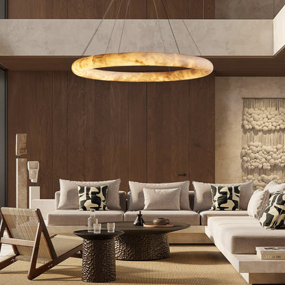 Halima Halo Alabaster Chandelier