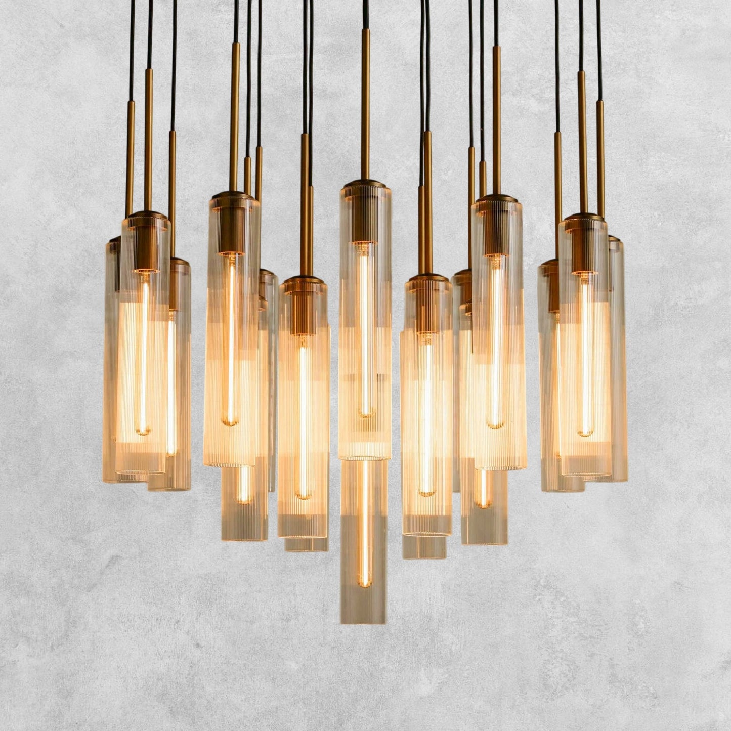 Colleena Fluted Glass Round Chandelier