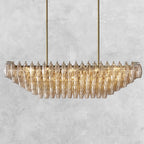 Kiaris Glass Tiered Rectangular Chandelier 54'' 74''