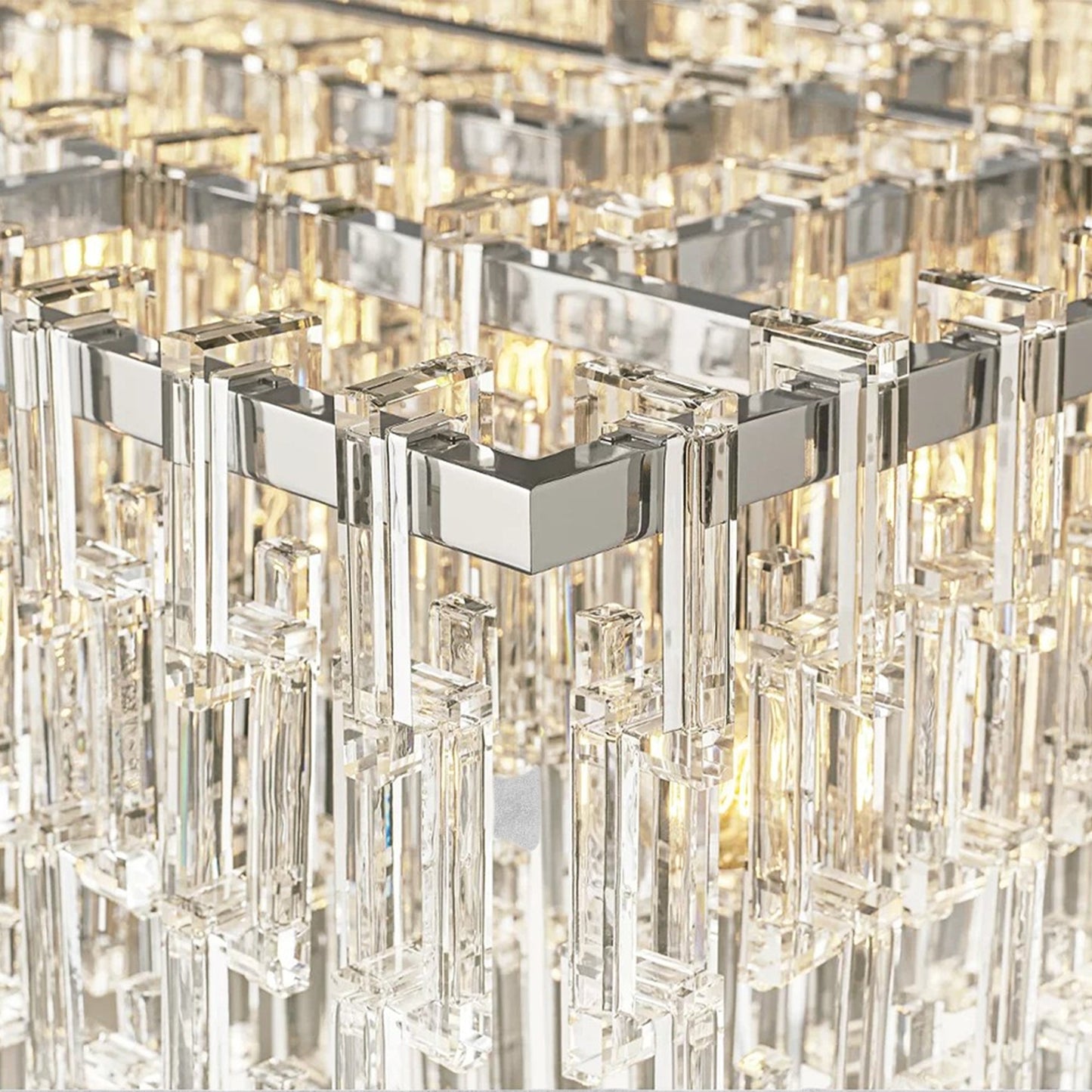 Aurelia K9 Crystal Modern Rectangular Chandelier 60"