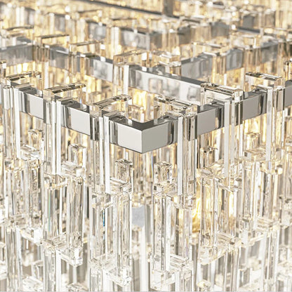 Aurelia K9 Crystal Modern Rectangular Chandelier 60"