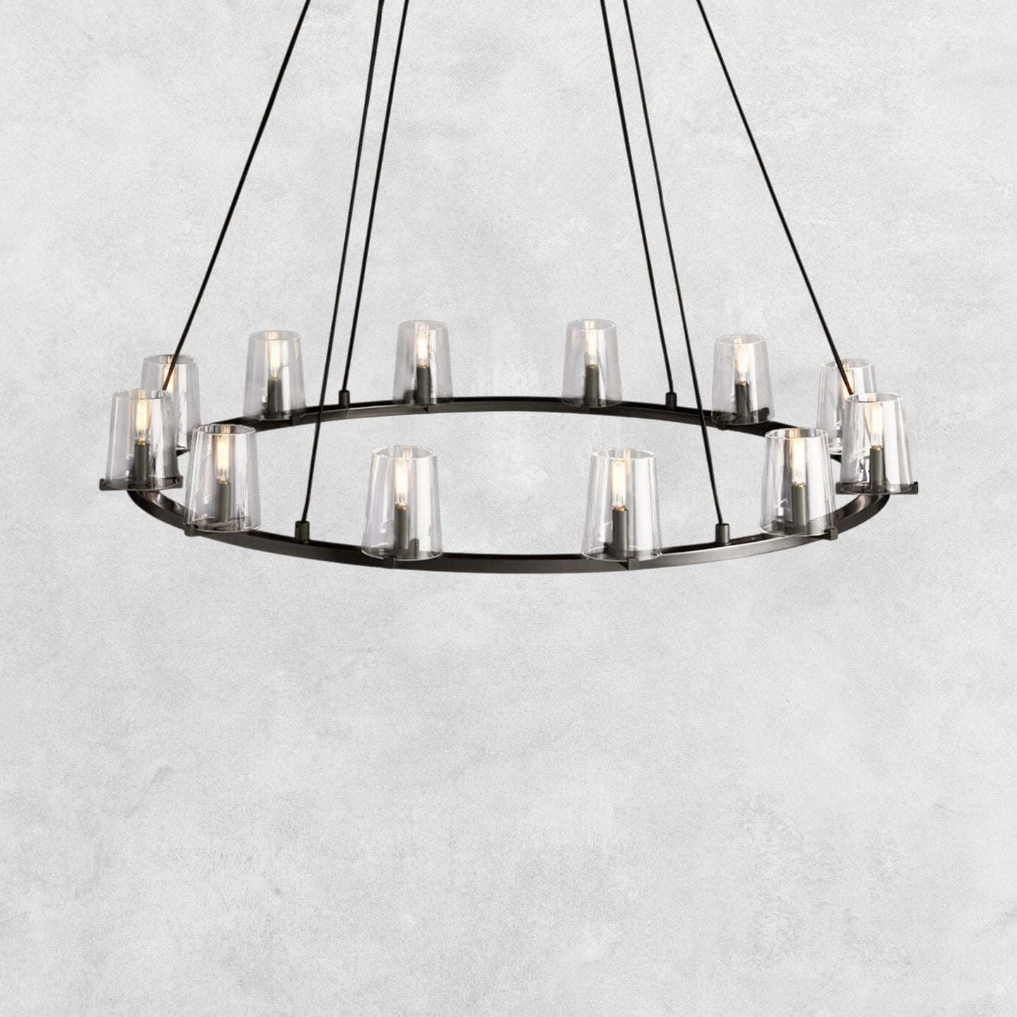 Pauilla Modern Clear Glass Round Chandelier 36'' 48‘’ 60‘’