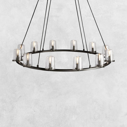 Pauilla Modern Clear Glass Round Chandelier 36'' 48‘’ 60‘’