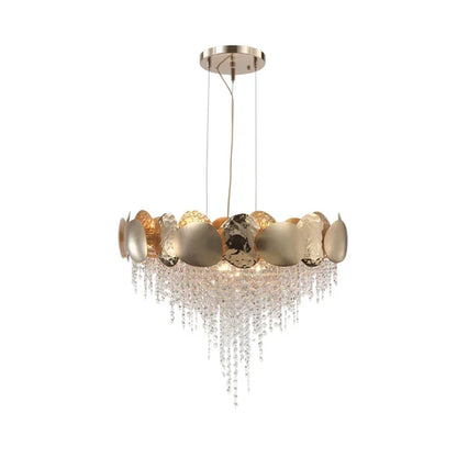 Amadeo Round Brass Crystal Chandelier