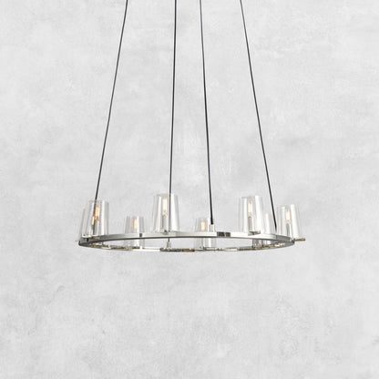 Pauilla Modern Clear Glass Round Chandelier 36'' 48‘’ 60‘’