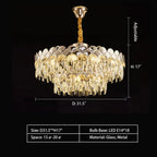 Modern Fish Scale Tiered Crystal Pendant Chandelier Suit for Living Room & Bedroom