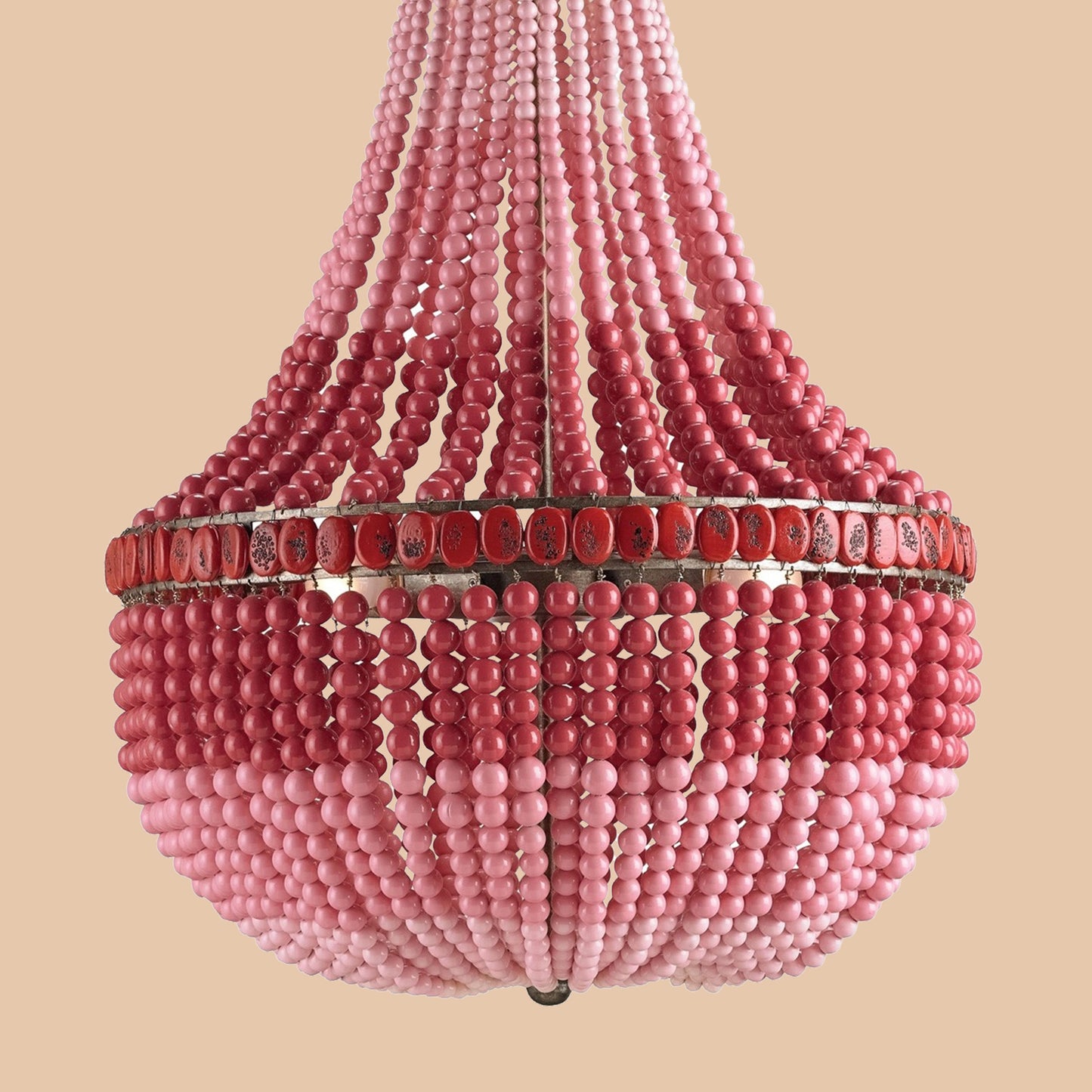 Pink Ombre Beaded Chandelier