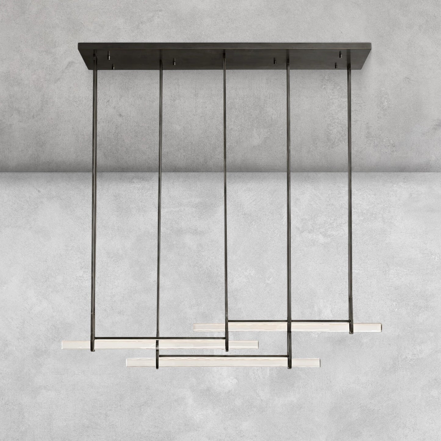Milano Crystal Triple Bar Linear Chandelier