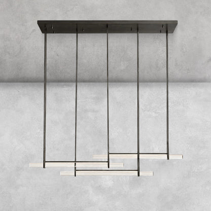Milano Crystal Triple Bar Linear Chandelier