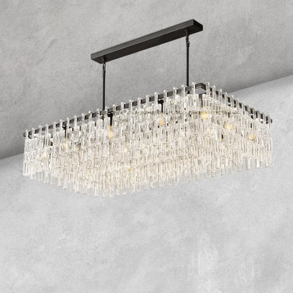 Aurelia K9 Crystal Modern Rectangular Chandelier 60"