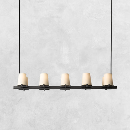 Pauilla Fabric Shade Linear Chandelier 49" 60”