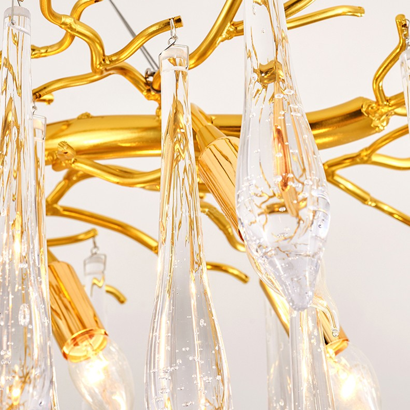 Agnes Aluminum Branch Crystal Chandelier