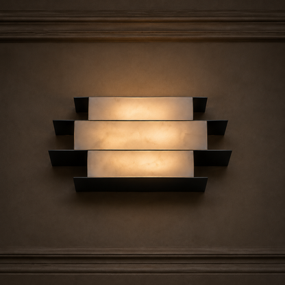 Nuvia Layered Alabaster Sconce