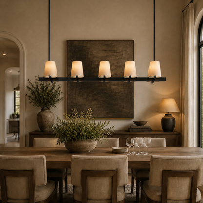Parenlace Fabric Shade Linear Chandelier