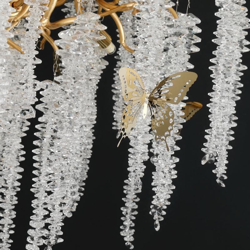TLL Branch Luxury Long Snowflake Crystal Chandelier