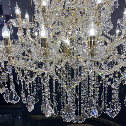 Extra Large French Candle Crystal Branch Chandelier for Foyer and Staircase