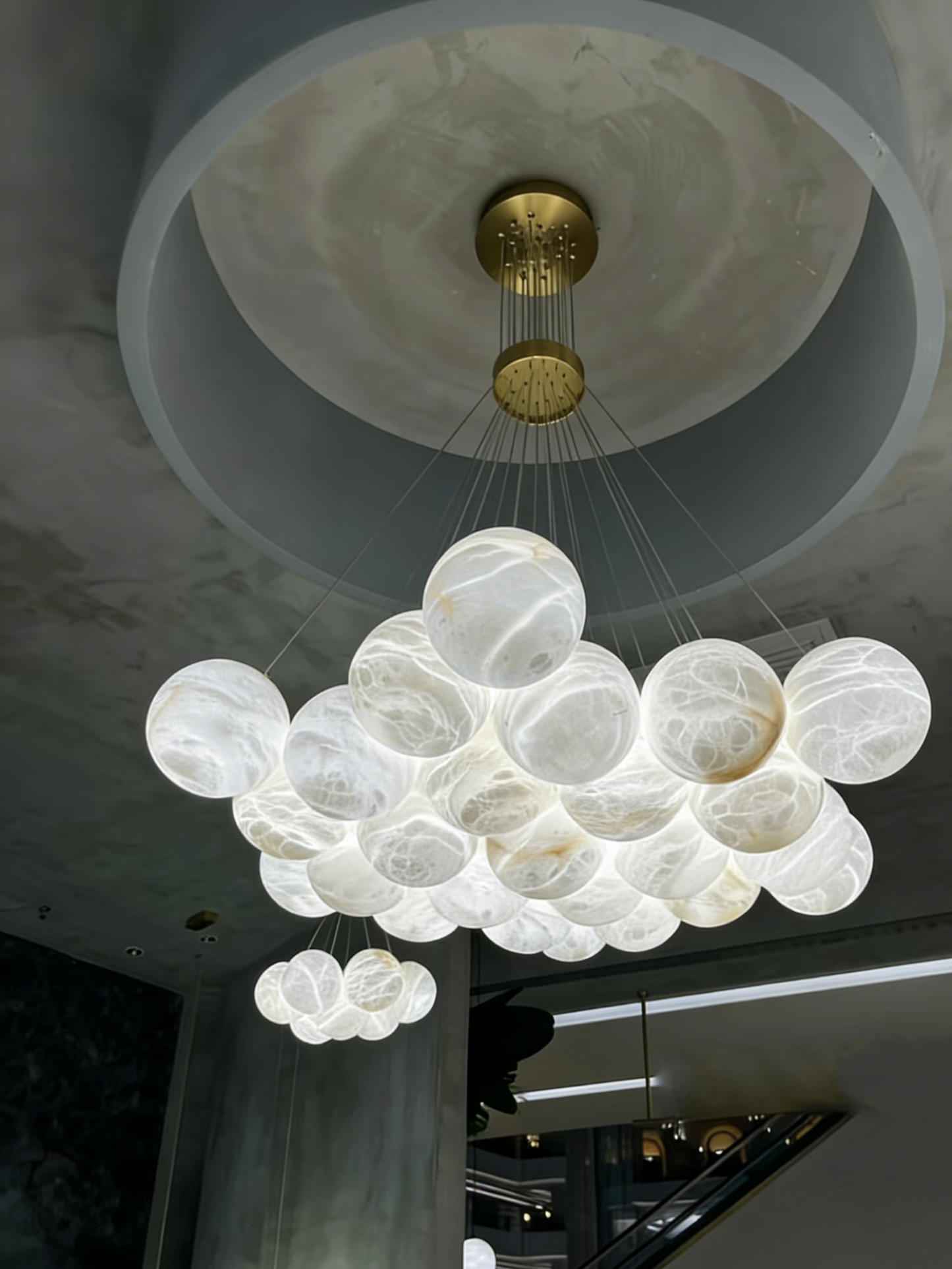 Lunar Alabaster Spherical Chandelier