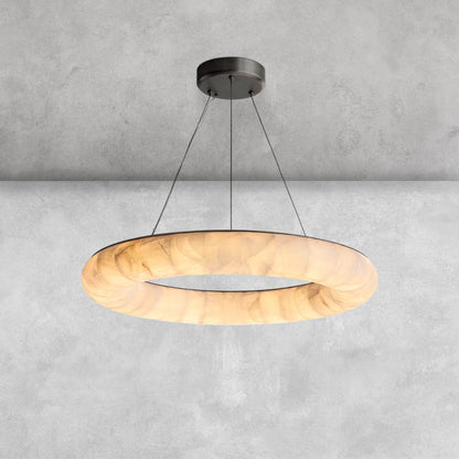 Riora Lisse Alabaster Round Chandelier 31" 41" 61"D