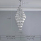 Chrome Extra Large Crystal Chandelier for Foyer Staircase Living Room Entrance Ceiling Light Fixture In Silver