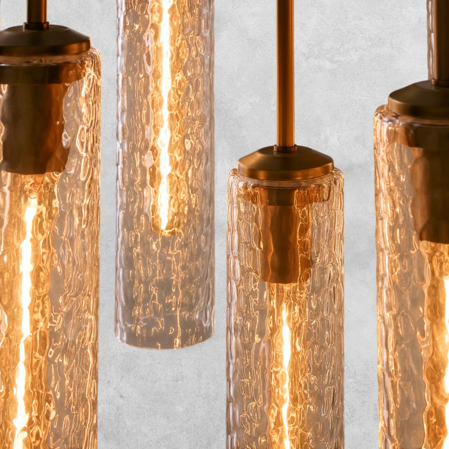Colleena Linear Hammered Glass Chandelier