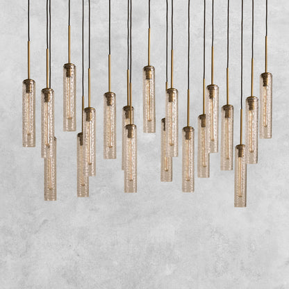 Colleena Linear Hammered Glass Chandelier