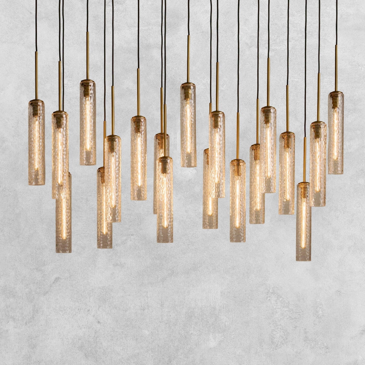 Colleena Linear Hammered Glass Chandelier