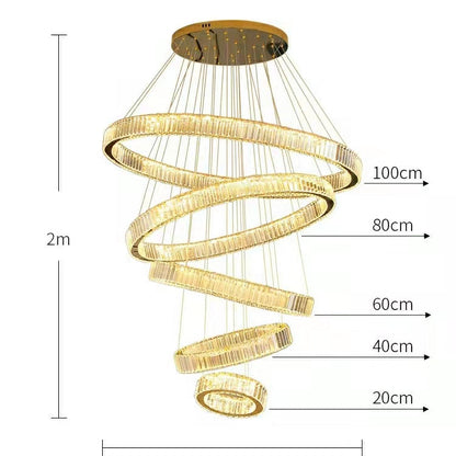 Modern Front Entryway Chandelier 5/6/7 Rings Crystal Gold/ Chrome Finish Ceiling Lamp