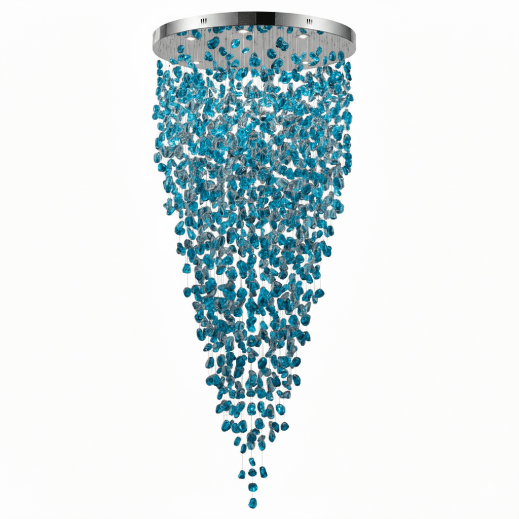 Crystal Stone Crystal Spiral Chandelier