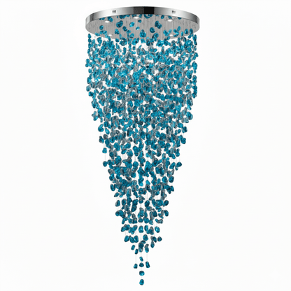 Crystal Stone Crystal Spiral Chandelier